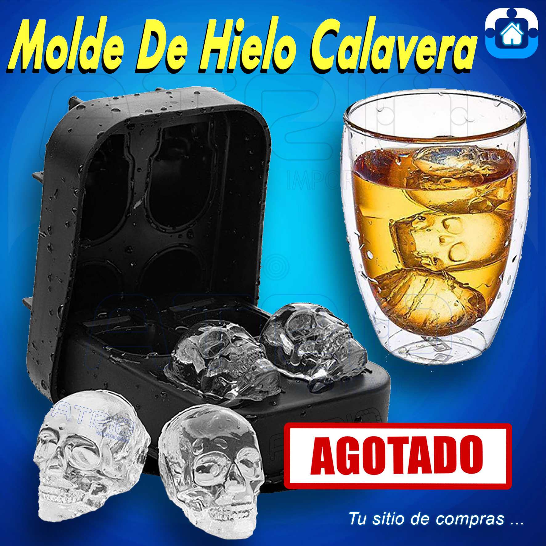MOLDE DE HIELO CALAVERA1