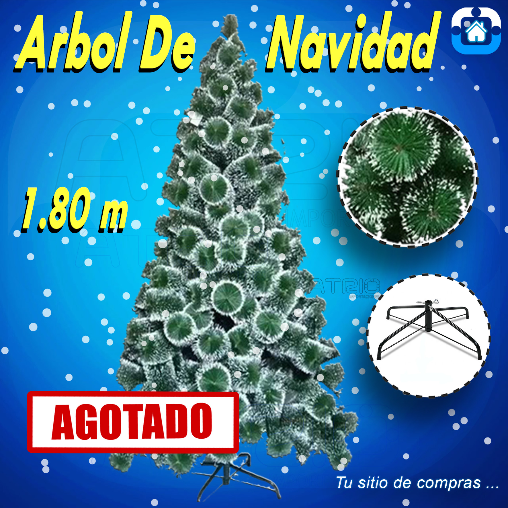 ARBOL DE NAVIDAD ARDILLA PUNTAS NIEVE 1.80 m