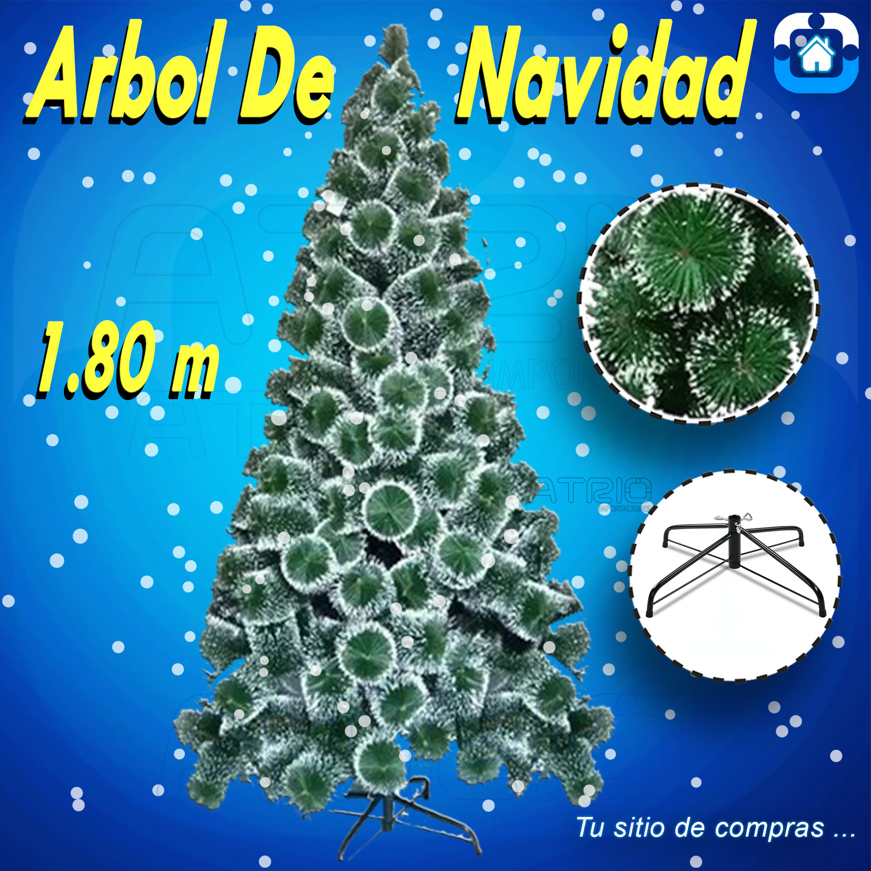 ARBOL DE NAVIDAD ARDILLA PUNTAS NIEVE 1.80 m
