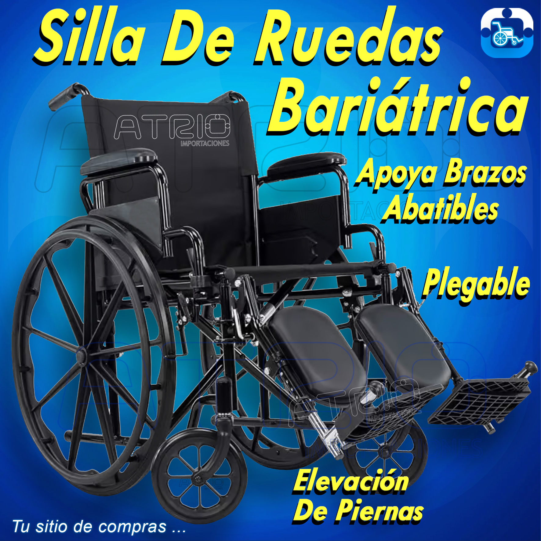 SILLA DE RUEDAS BARIATRICA PLEGABLE