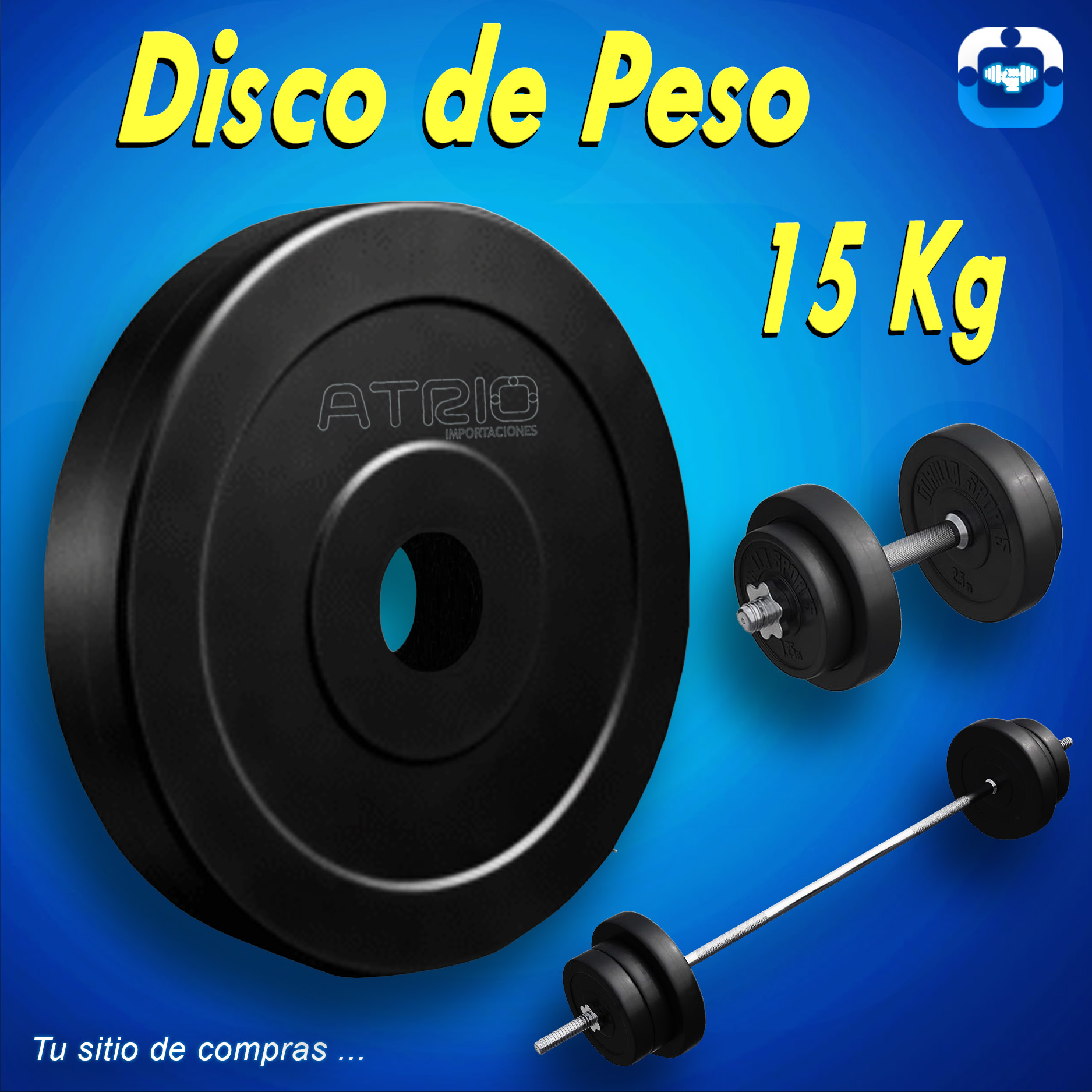 DISCO PESO RECUBIERTO 15 KG