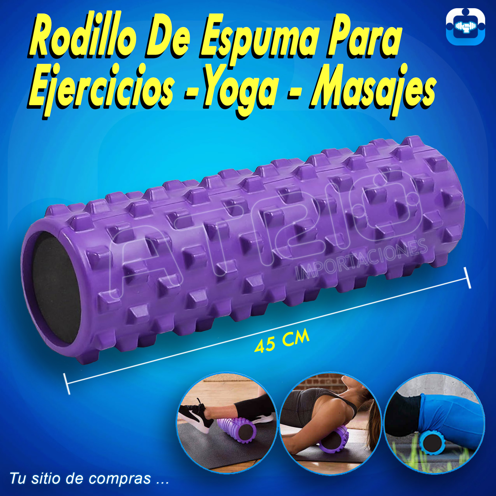 RODILLO DE ESPUMA YOGA 45 CM