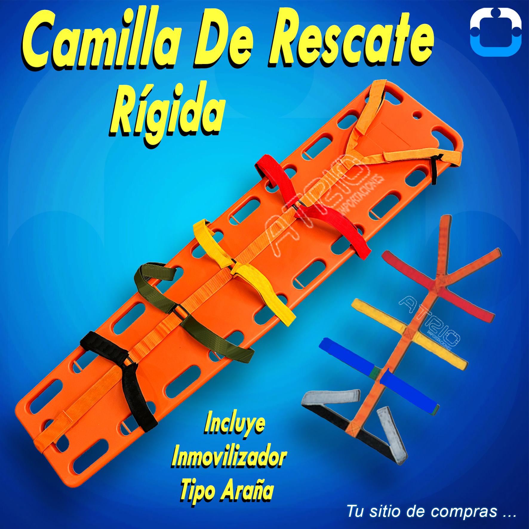 CAMILLA DE RESCATE RIGIDA CON ARAÑA